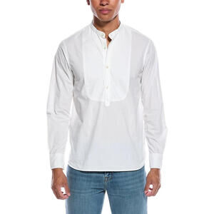 Officine Générale Paris Men’s White Cotton Edgar Poplin Shirt - MED
